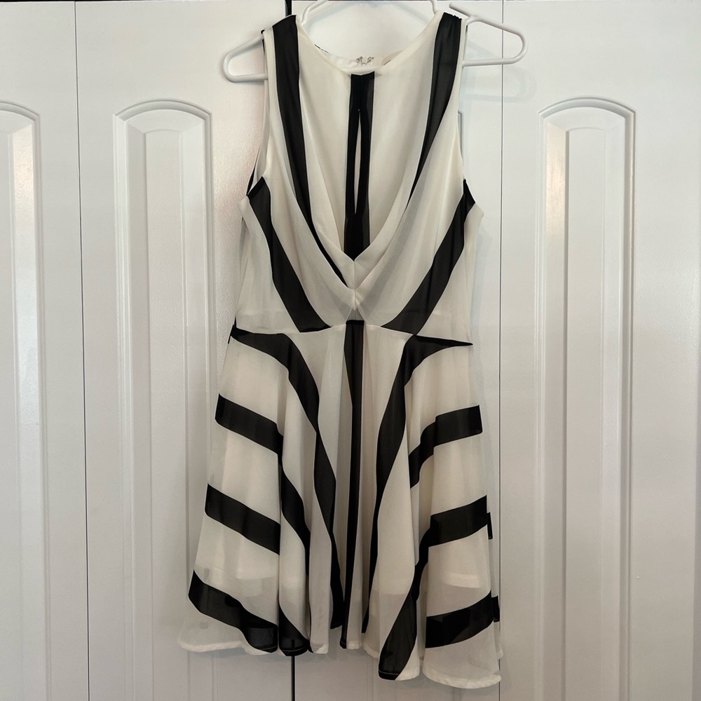 Sans Souci black and white striped dress